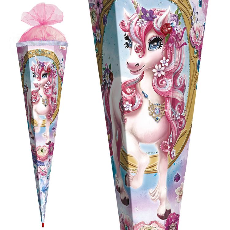 Produktbild: Motivschult&uuml;te, Einhorn Beauty, 85cm, Glitter & Glitzerborte