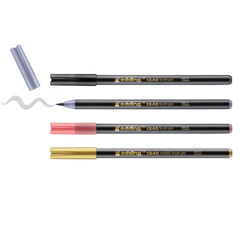 Produktbild: edding 1340 brush pen Mix, Pinselstift Handlettering Mix 4er Set