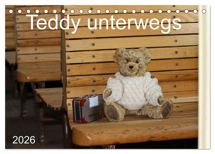 Produktbild: Teddy unterwegs (Tischkalender 2026 DIN A5 quer), CALVENDO Monatskalender