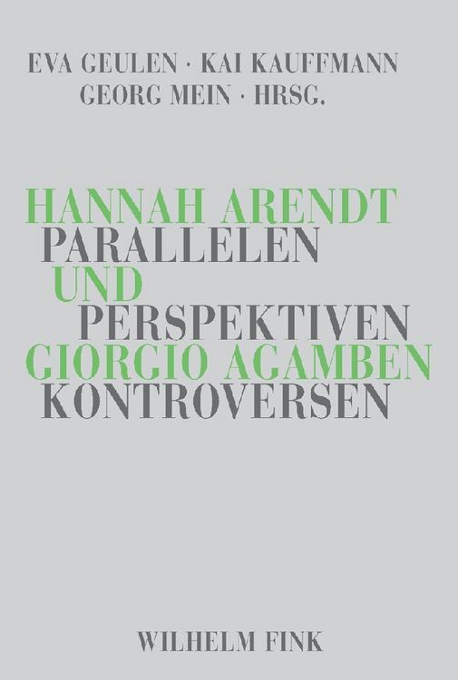 Produktbild: Hannah Arendt und Giorgio Agamben