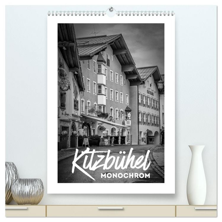 Produktbild: Kitzb&uuml;hel Monochrom (hochwertiger Premium Wandkalender 2026 DIN A2 hoch), Kunstdruck in Hochglanz