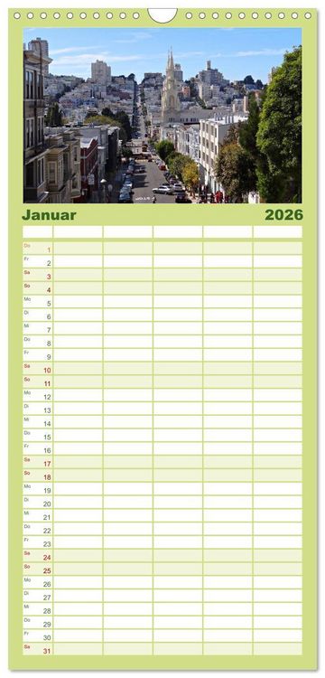 Produktbild: Familienplaner 2026 - San Francisco Westk&uuml;ste USA mit 5 Spalten (Wandkalender, 21 x 45 cm) CALVENDO