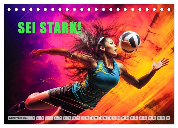 Produktbild: Volleyball und Motivation (Tischkalender 2026 DIN A5 quer), CALVENDO Monatskalender