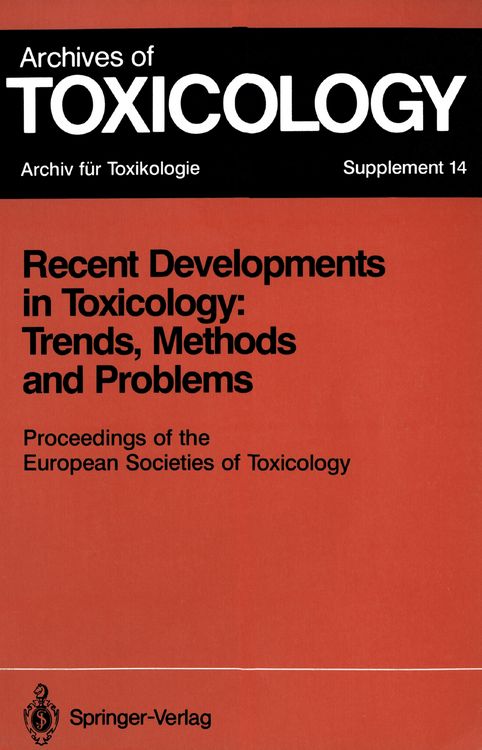 Produktbild: Recent Developments in Toxicology: Trends, Methods and Problems