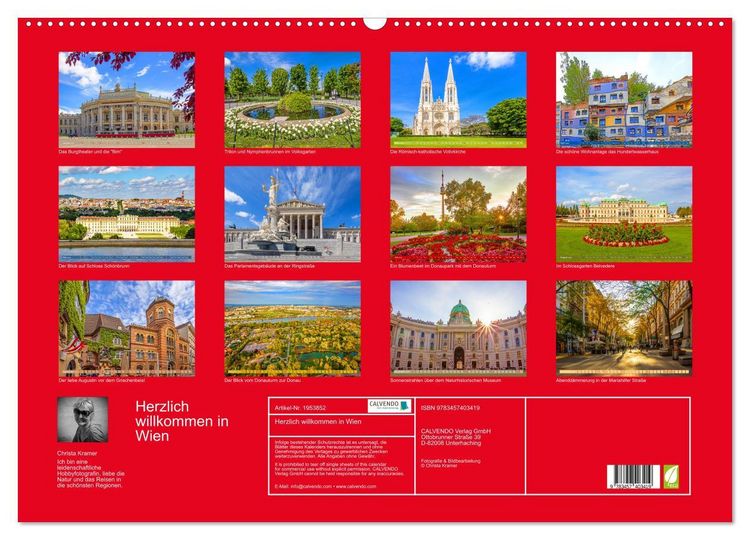 Produktbild: Herzlich willkommen in Wien (Wandkalender 2026 DIN A2 quer), CALVENDO Monatskalender
