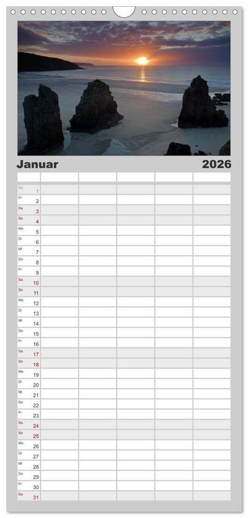 Produktbild: Familienplaner 2026 - Schottland mit 5 Spalten (Wandkalender, 21 x 45 cm) CALVENDO