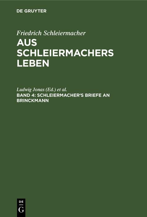 Produktbild: Schleiermacher's Briefe an Brinckmann