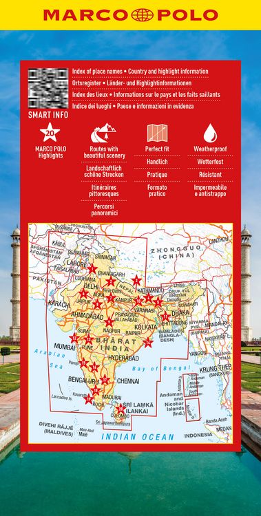 Produktbild: MARCO POLO Reisekarte Indien, Sri Lanka 1:2,5 Mio.