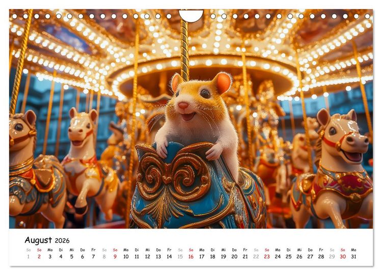Produktbild: Hamster im Freizeitpark - Lustiger Kalender mit Jahrmarkt-Motiven (Wandkalender 2026 DIN A4 quer), CALVENDO Monatskalender