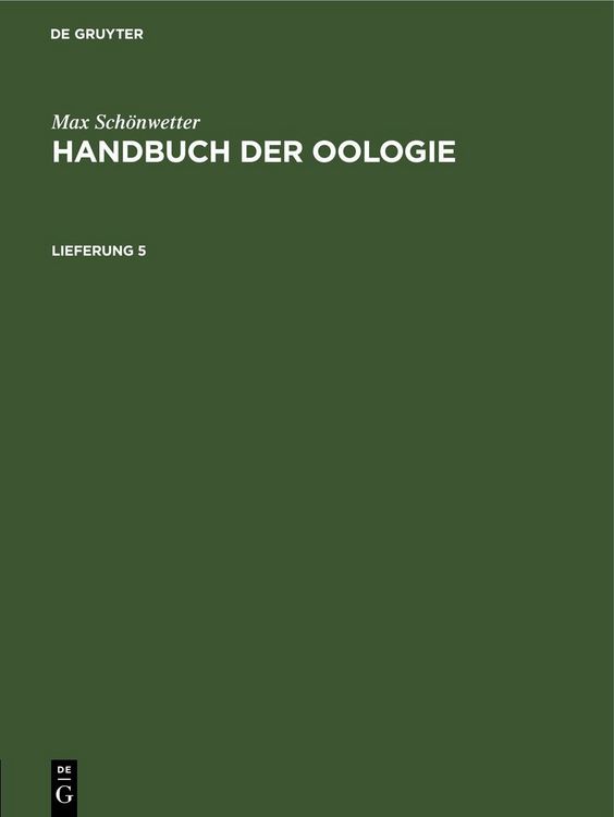 Produktbild: Handbuch der Oologie. Lieferung 5