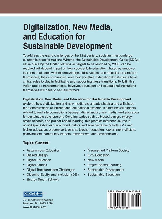 Produktbild: Digitalization, New Media, and Education for Sustainable Development