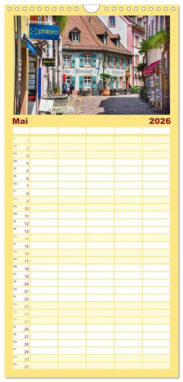 Produktbild: Familienplaner 2026 - Freiburg - Die entspannte Stadt im Breisgau mit 5 Spalten (Wandkalender, 21 x 45 cm) CALVENDO