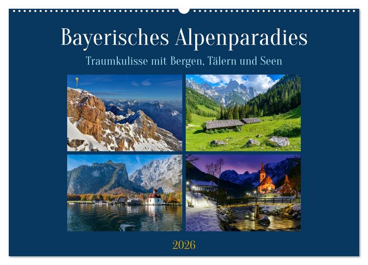 Produktbild: Bayerisches Alpenparadies (Wandkalender 2026 DIN A2 quer), CALVENDO Monatskalender