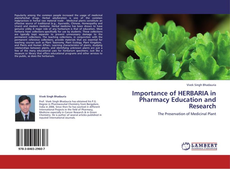 Produktbild: Importance of HERBARIA in Pharmacy Education and Research