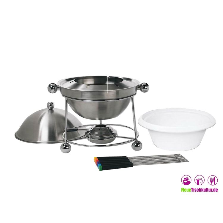 Neuetischkultur Fondueset inklusive 4 Gabeln und Stövchen
