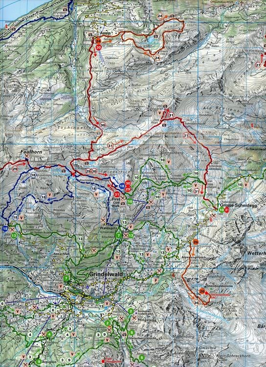 Produktbild: K&uuml;mmerly+Frey Wandertourenkarte 4 Jungfrau Region, Grindelwald 1:50.000