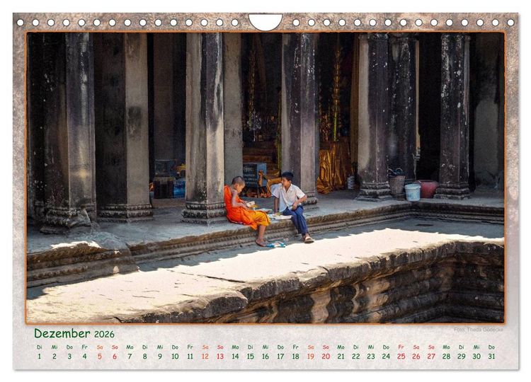 Produktbild: Kambodscha, Angkor Thom, Angkor Wat und Bayon (Wandkalender 2026 DIN A4 quer), CALVENDO Monatskalender