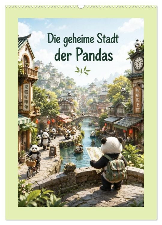 Produktbild: Die geheime Stadt der Pandas (Wandkalender 2027 DIN A2 hoch), CALVENDO Monatskalender