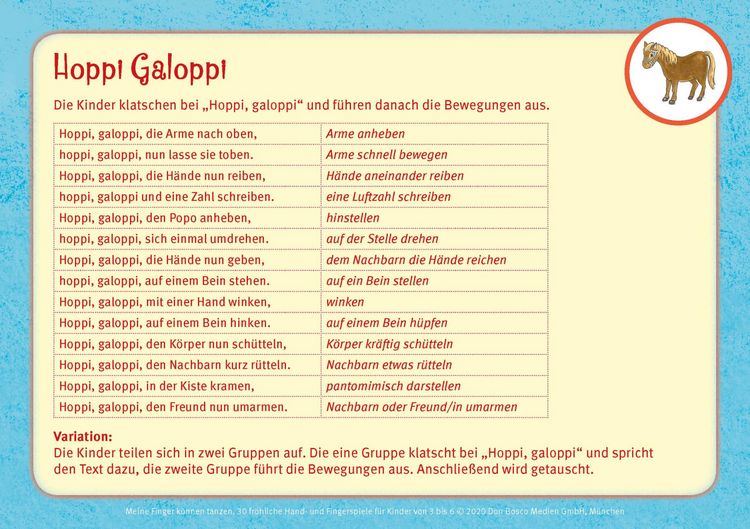 Meine Finger können tanzen (Kinderspiel)