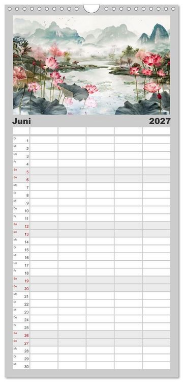 Produktbild: Familienplaner 2027 - Die Essenz von China - Chinesische Landschaften und Symbole in Harmonie mit 5 Spalten (Wandkalender, 21 x 45 cm) CALVENDO