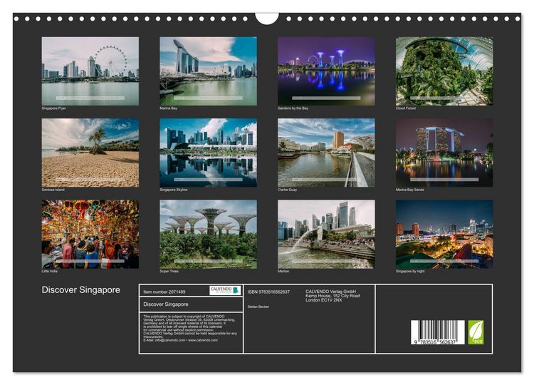 Produktbild: Discover Singapore (Wall Calendar 2026 DIN A3 landscape), CALVENDO 12 Month Wall Calendar