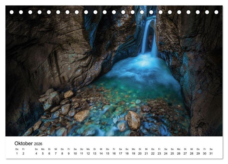 Produktbild: Wasserfallwelt Schweiz (Tischkalender 2026 DIN A5 quer), CALVENDO Monatskalender
