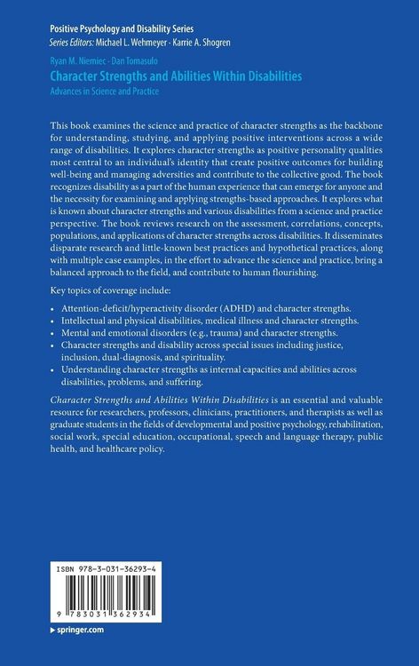 Produktbild: Character Strengths and Abilities Within Disabilities