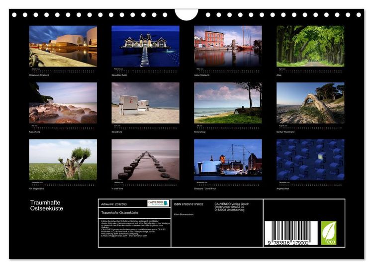 Produktbild: Traumhafte Ostseek&uuml;ste (Wandkalender 2026 DIN A4 quer), CALVENDO Monatskalender