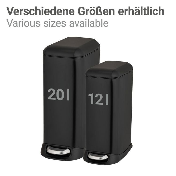 Produktbild: Treteimer Mod. Design 20 L, Easy-Close, Schwarz, mit herausnehmbarem Einsatz