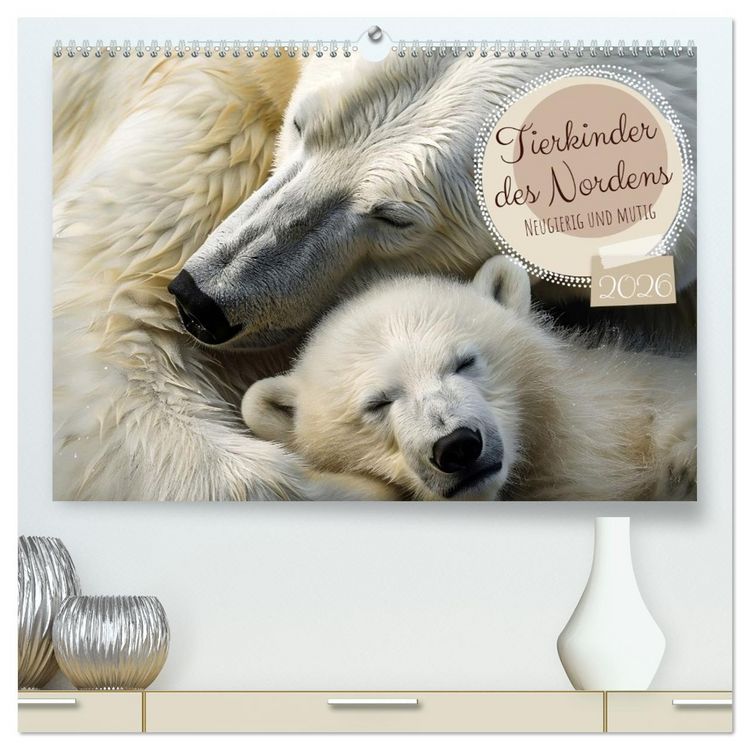 Produktbild: Tierkinder des Nordens (hochwertiger Premium Wandkalender 2026 DIN A2 quer), Kunstdruck in Hochglanz