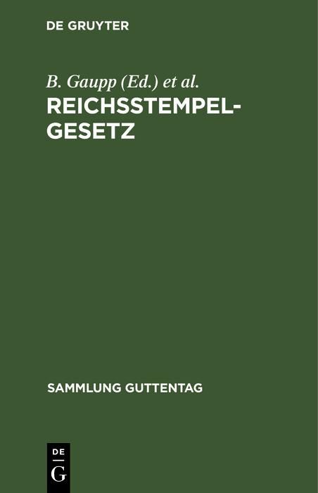 Produktbild: Reichsstempelgesetz