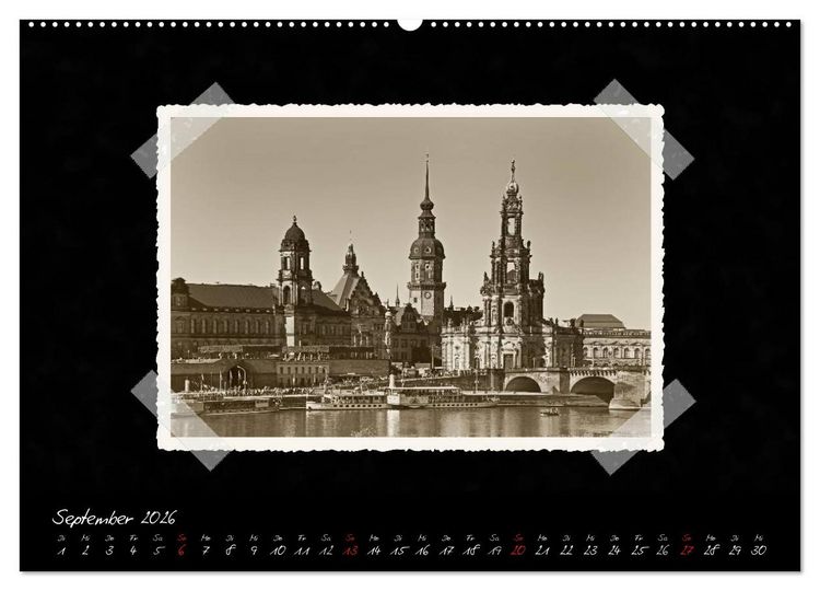 Produktbild: Dresden - Ein Kalender mit Fotografien wie aus einem alten Fotoalbum (hochwertiger Premium Wandkalender 2026 DIN A2 quer), Kunstdruck in Hochglanz