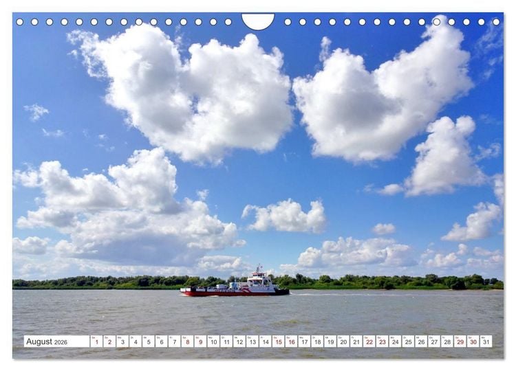 Produktbild: Elbf&auml;hre - Gl&uuml;ckstadt-Wischhafen (Wandkalender 2026 DIN A4 quer), CALVENDO Monatskalender