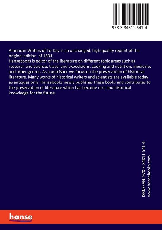 Produktbild: American Writers of To-Day