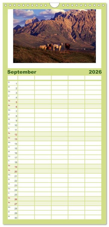 Produktbild: Familienplaner 2026 - S&Uuml;DTIROL - Land der Berge mit 5 Spalten (Wandkalender, 21 x 45 cm) CALVENDO