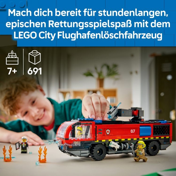 Produktbild: LEGO City 60499 Flughafenl&ouml;schfahrzeug, Spielzeug mit L&ouml;schauto