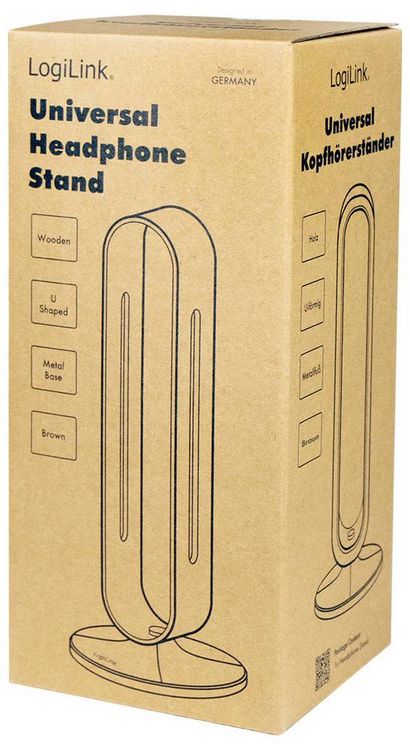 Produktbild: LogiLink AA0193 Kopfh&ouml;rerst&auml;nder Braun, Silber