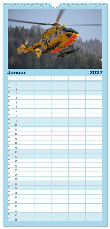 Produktbild: Familienplaner 2027 - Helikopter in der Luft mit 5 Spalten (Wandkalender, 21 x 45 cm) CALVENDO