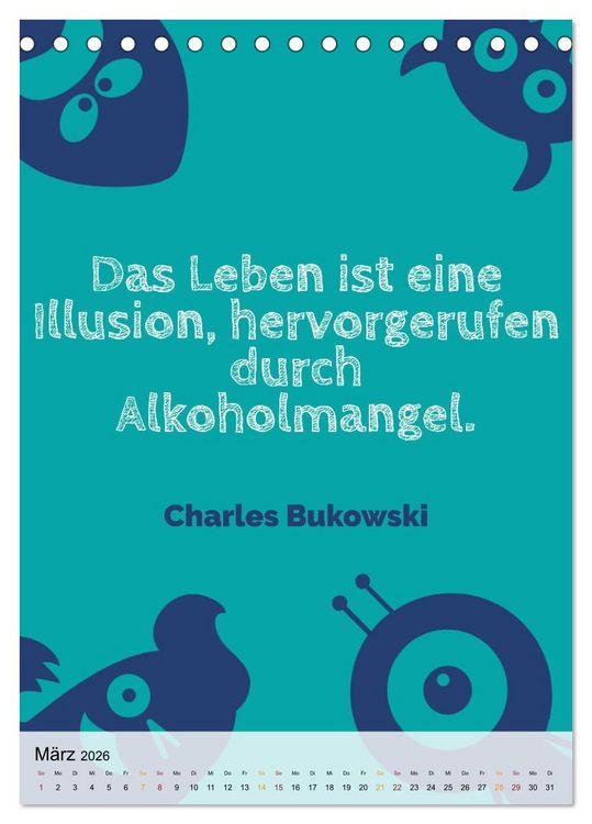 Produktbild: Dichter als Goethe - Der literarische Alkohol-Kalender (Tischkalender 2026 DIN A5 hoch), CALVENDO Monatskalender