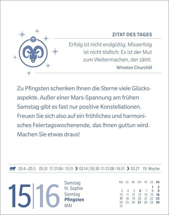 Produktbild: Widder Sternzeichenkalender 2027 - Tagesabrei&szlig;kalender - Ihr Horoskop f&uuml;r jeden Tag