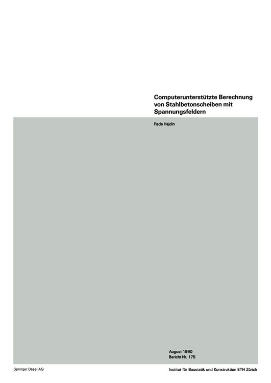 Produktbild: Computerunterst&uuml;tzte Berechnung von Stahlbetonscheiben mit Spannungsfeldern
