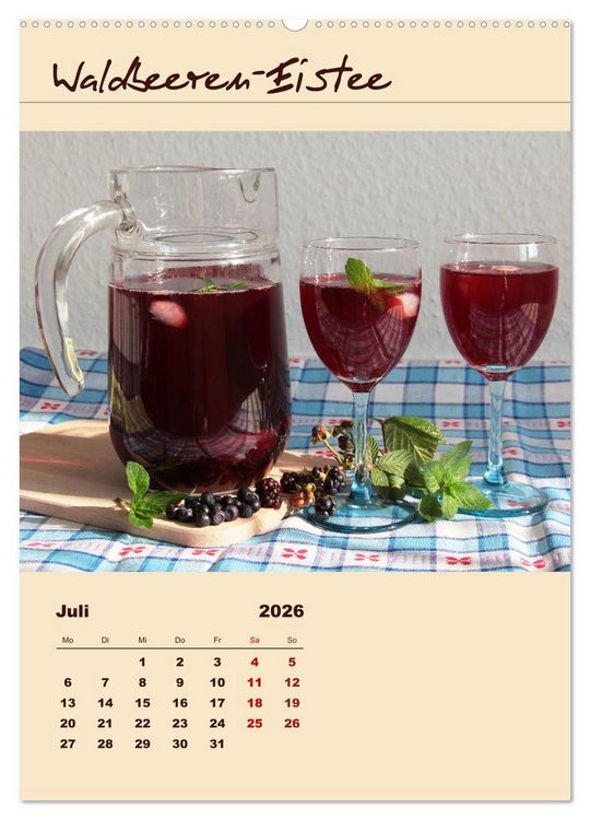 Produktbild: Erfrischender Eistee - Rezeptideen (hochwertiger Premium Wandkalender 2026 DIN A2 hoch), Kunstdruck in Hochglanz