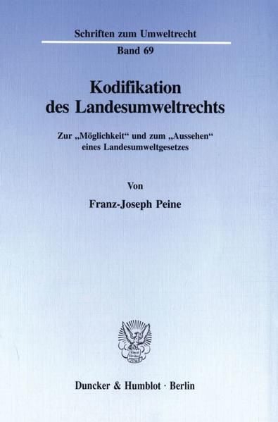 Produktbild: Kodifikation des Landesumweltrechts.
