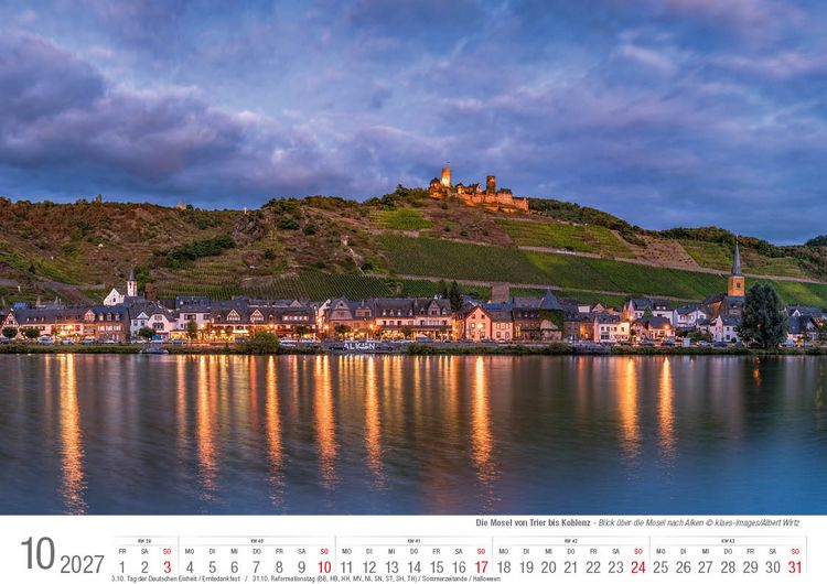 Produktbild: Mosel von Trier bis Koblenz 2027 Bildkalender A4 quer, spiralgebunden