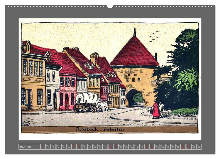 Produktbild: Gru&szlig; aus Rostock (hochwertiger Premium Wandkalender 2026 DIN A2 quer), Kunstdruck in Hochglanz