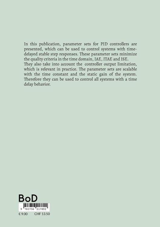 Produktbild: PID parameter tables for control of time delayed systems for minimized ITAE and IAE criterions