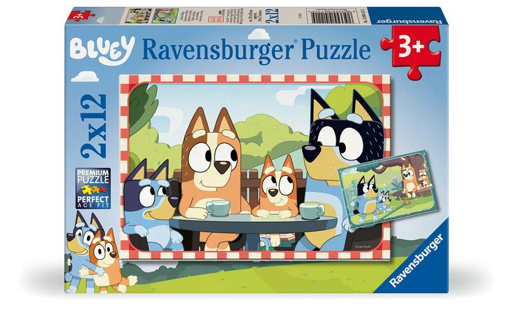 Produktbild: Kinderpuzzle 2x12 Teile - Bluey - Familienzeit