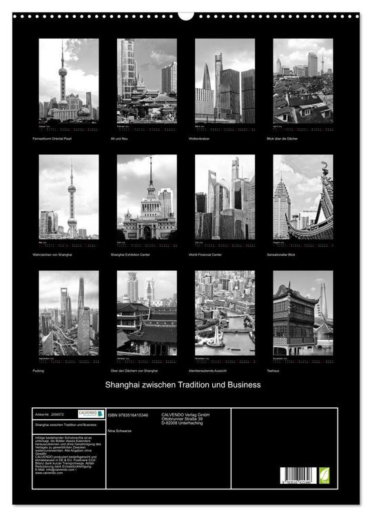 Produktbild: Shanghai zwischen Tradition und Business (Wandkalender 2026 DIN A2 hoch), CALVENDO Monatskalender