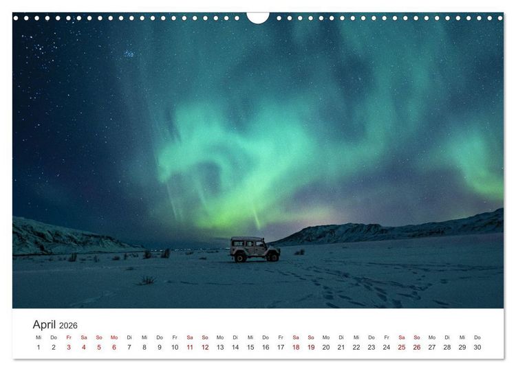 Produktbild: Polarlichter - Einzigartige Ph&auml;nomene am Himmel. (Wandkalender 2026 DIN A3 quer), CALVENDO Monatskalender