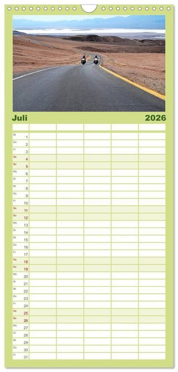 Produktbild: Familienplaner 2026 - Born to be Wild - Mit der Harley durch den S&uuml;dwesten der USA mit 5 Spalten (Wandkalender, 21 x 45 cm) CALVENDO
